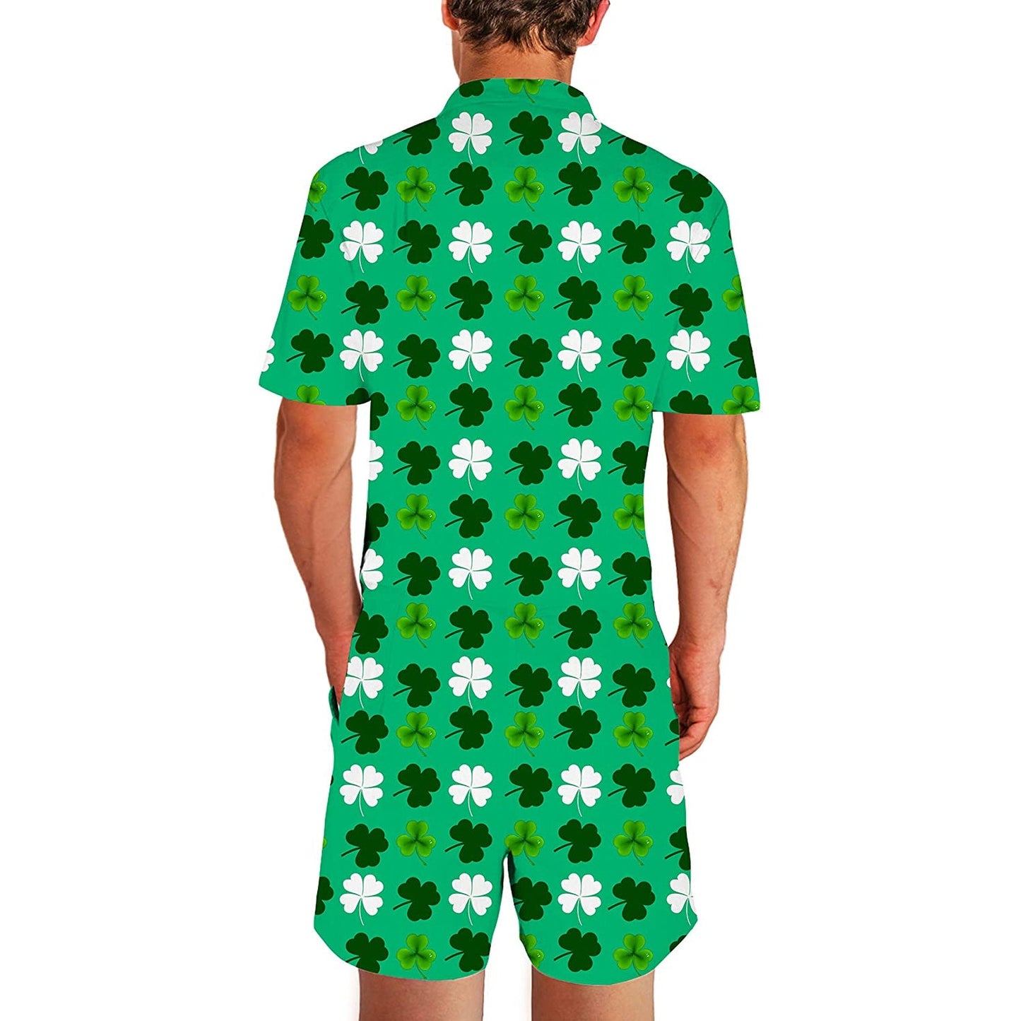St. Patrick's Day Shamrock Funny Male Romper