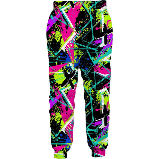 80s Colorful Geometric Funny Sweatpants