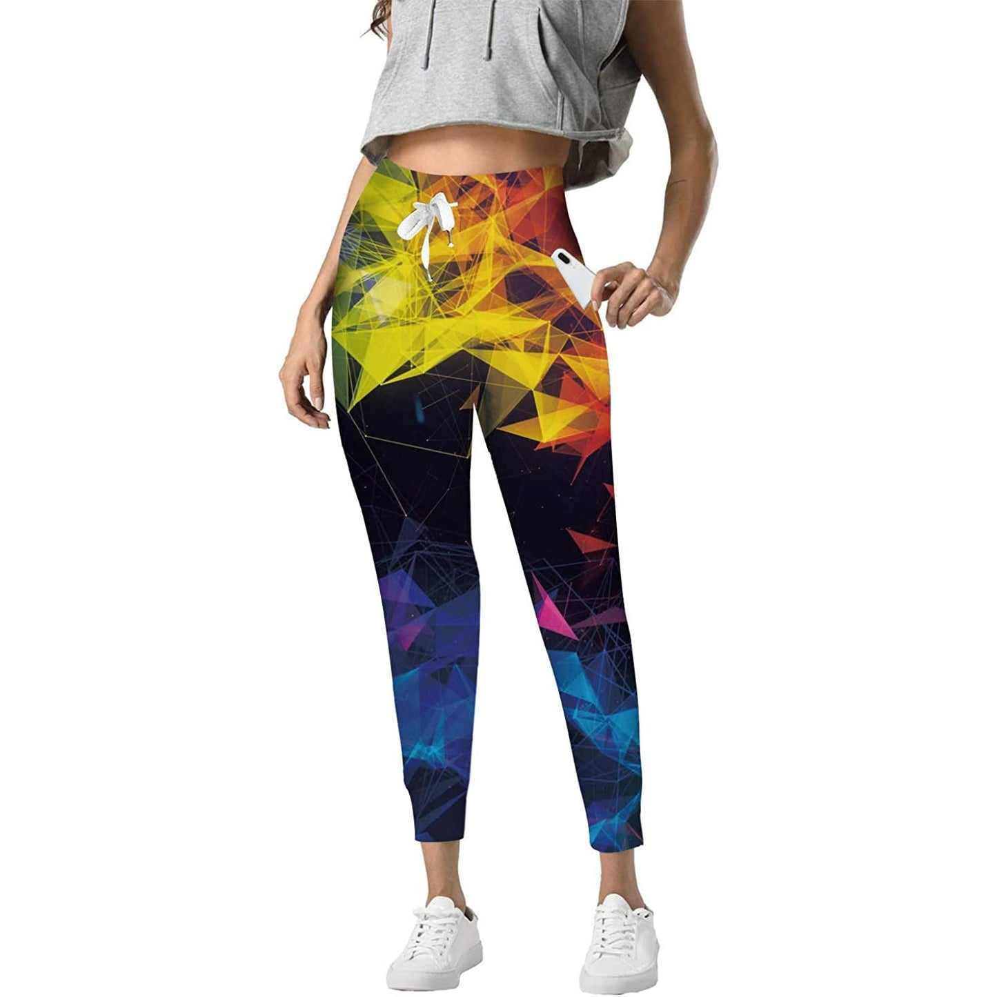 Yellow Geometric Funny Joggers