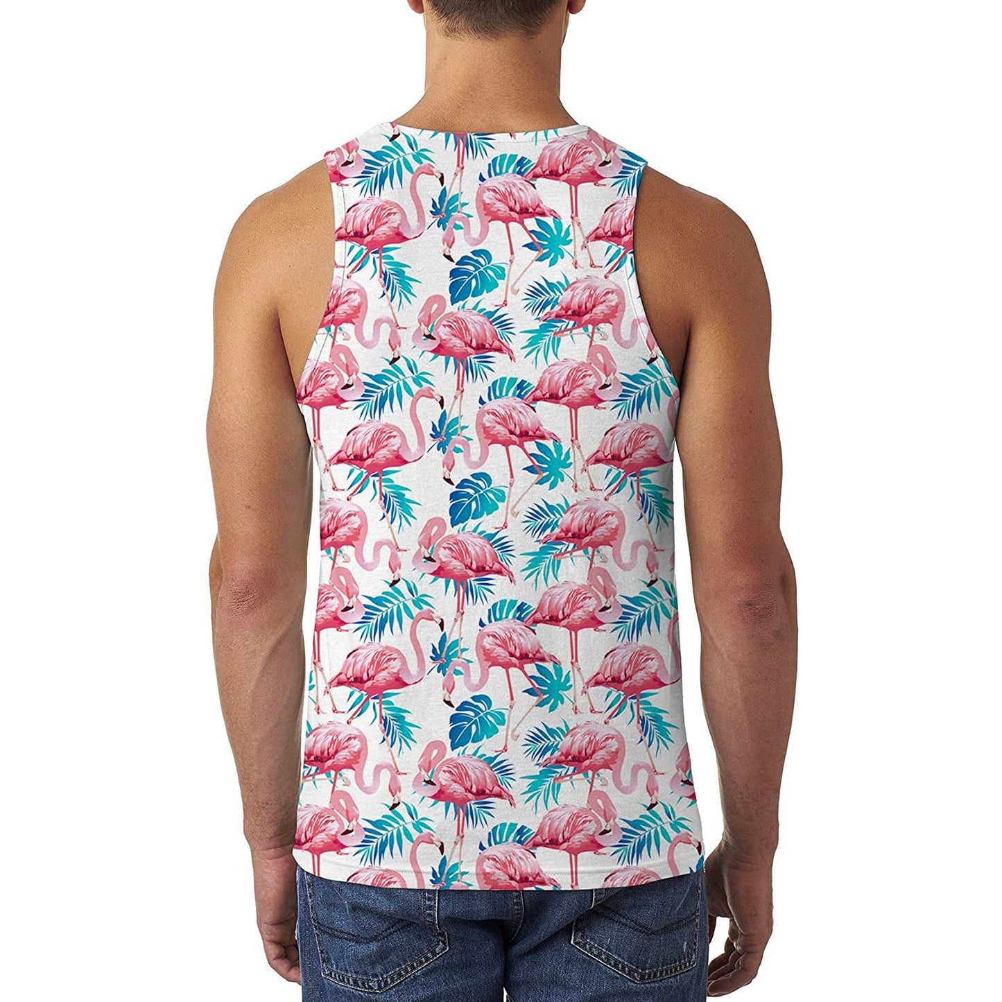 Pink Flamingo White Funny Tank Top