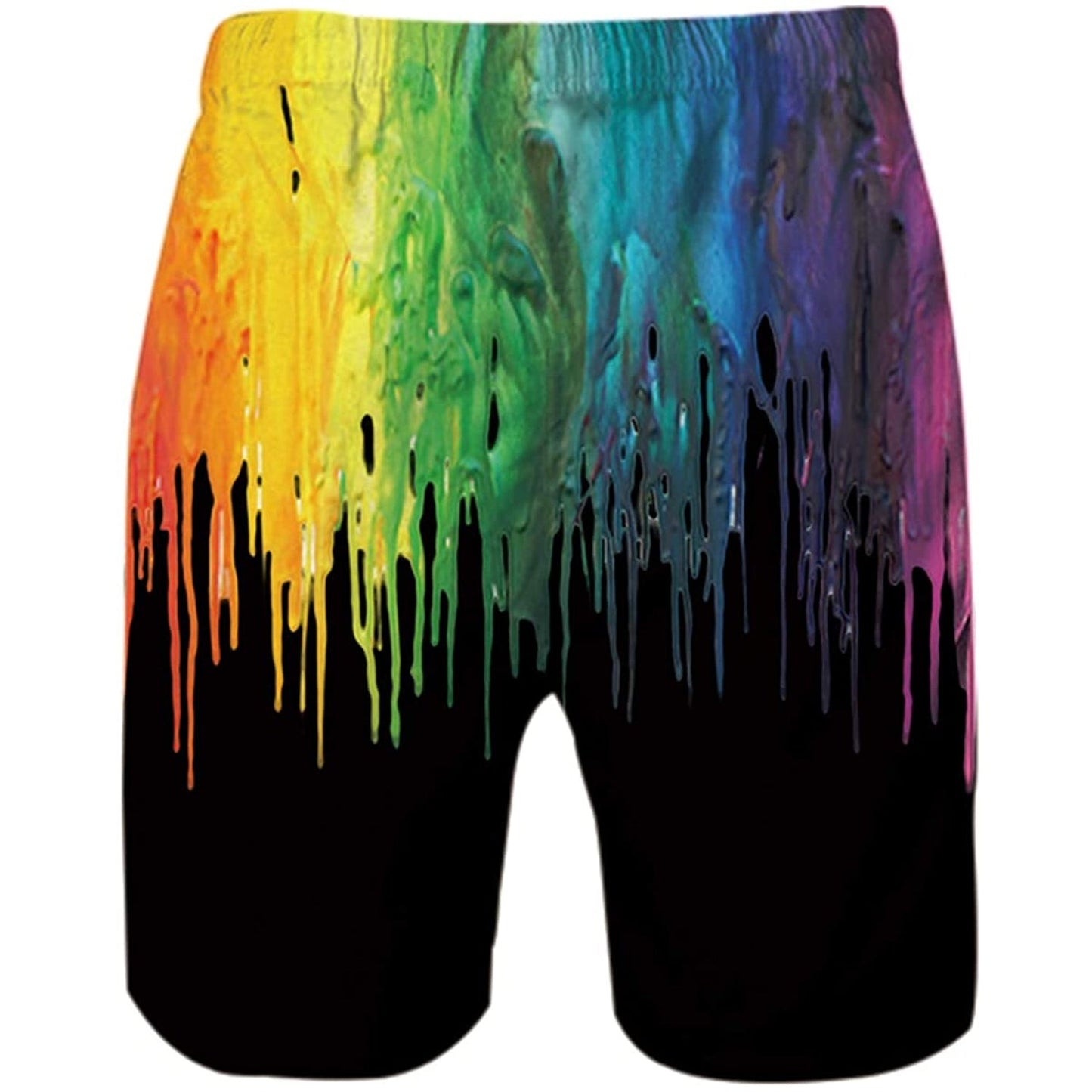 Black Paint Dripping Funny Swim Trunks