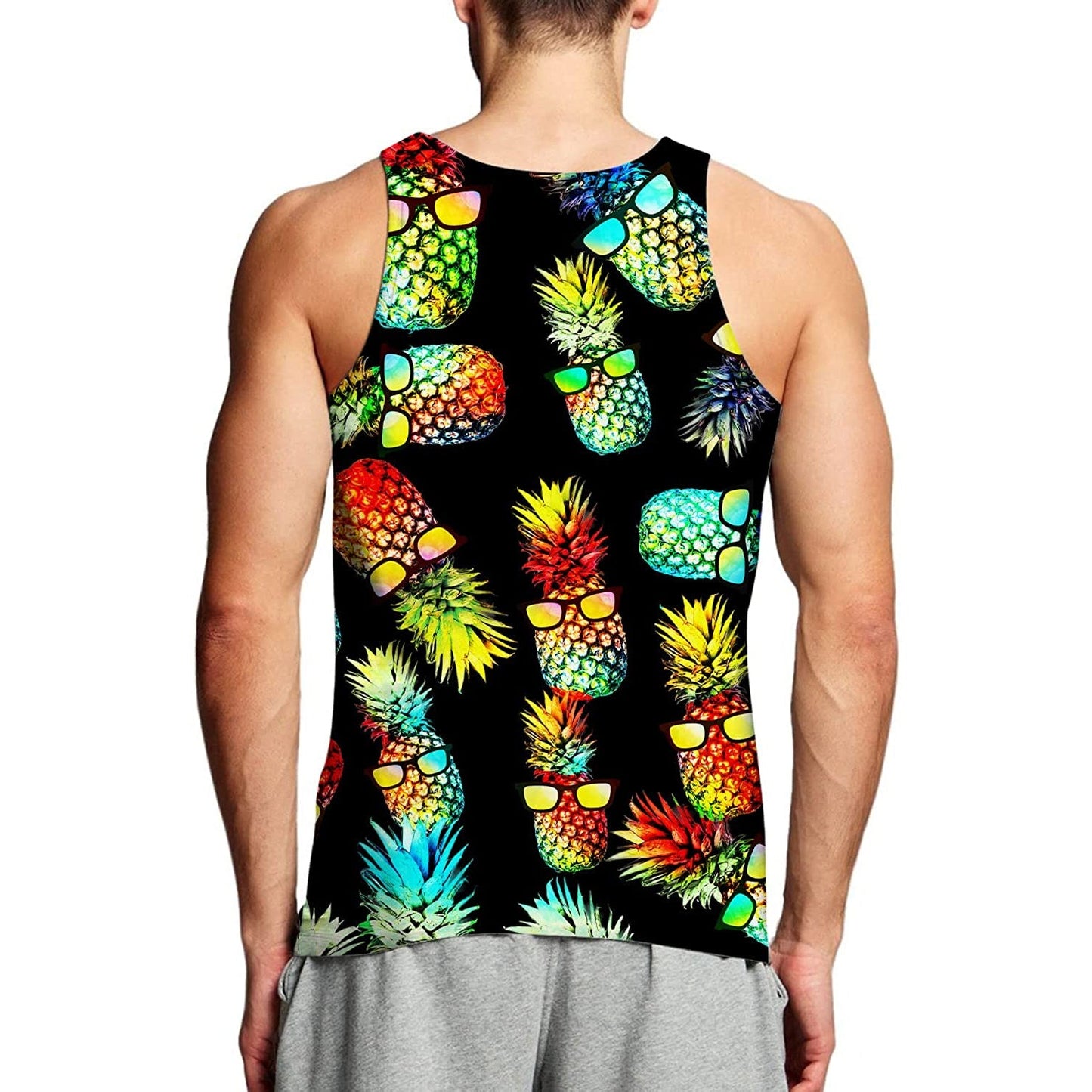 Black Sunglasses Pineapple Funny Tank Top