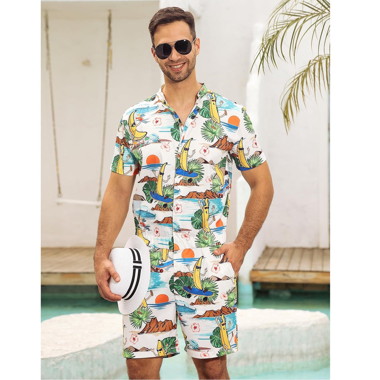 Hawaii Banana Funny Male Romper