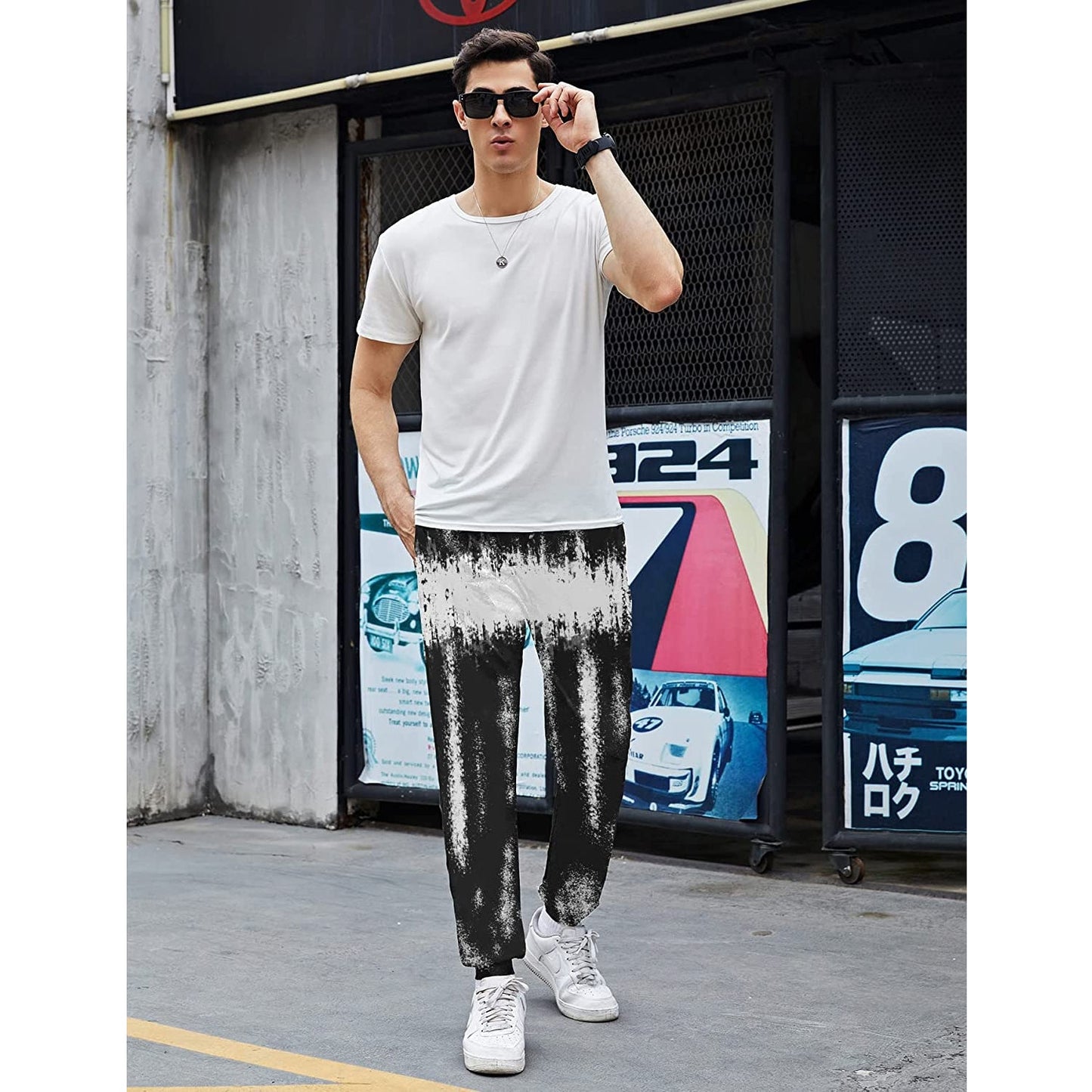 Black Melting Forest Funny Joggers