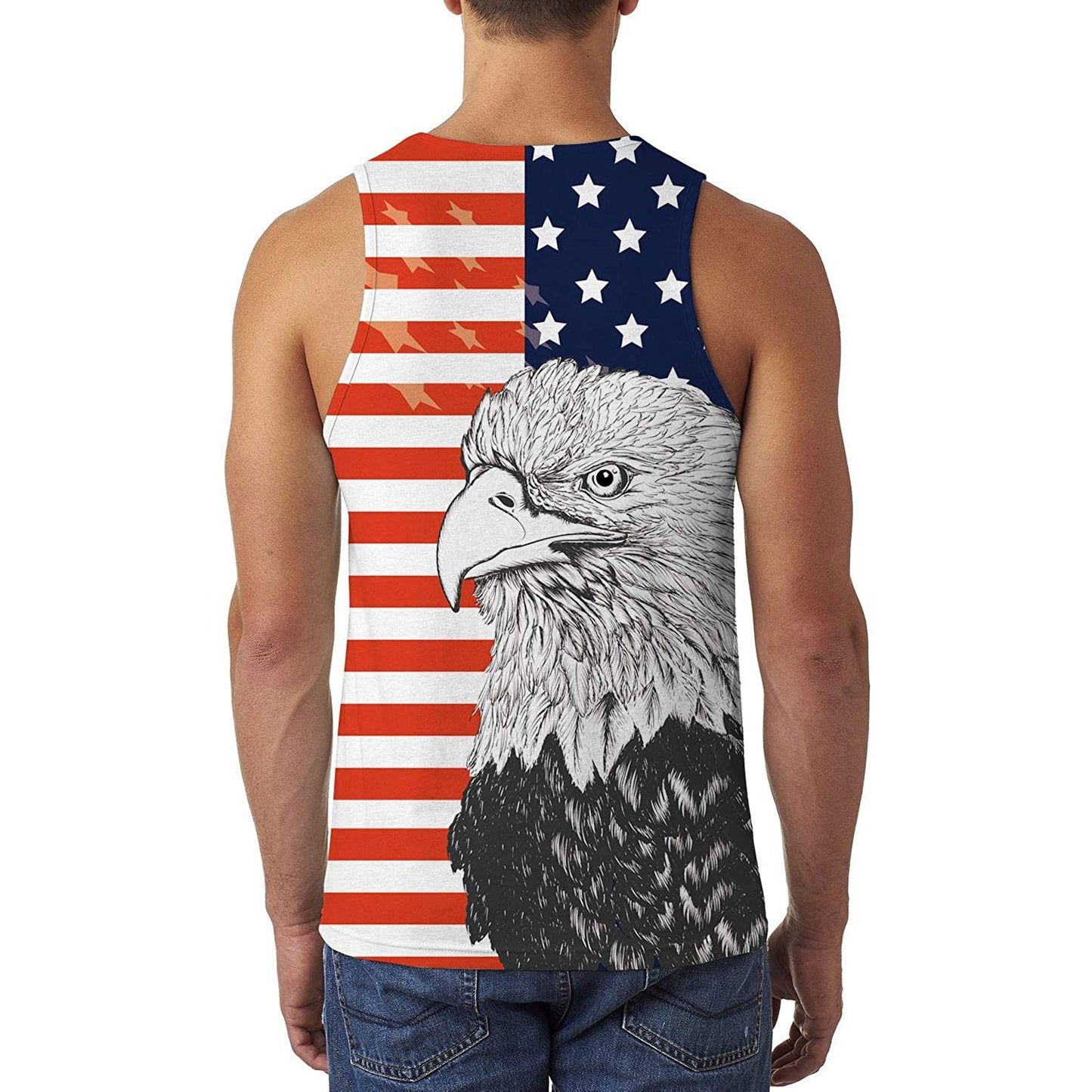 American Flag Eagle Funny Tank Top