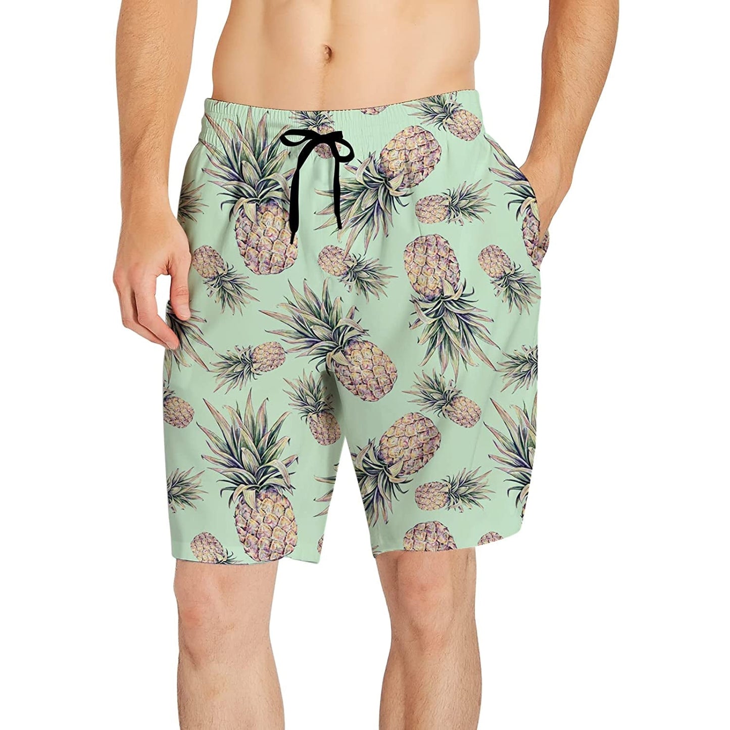 Green Pineapple Funny Swim Trunks