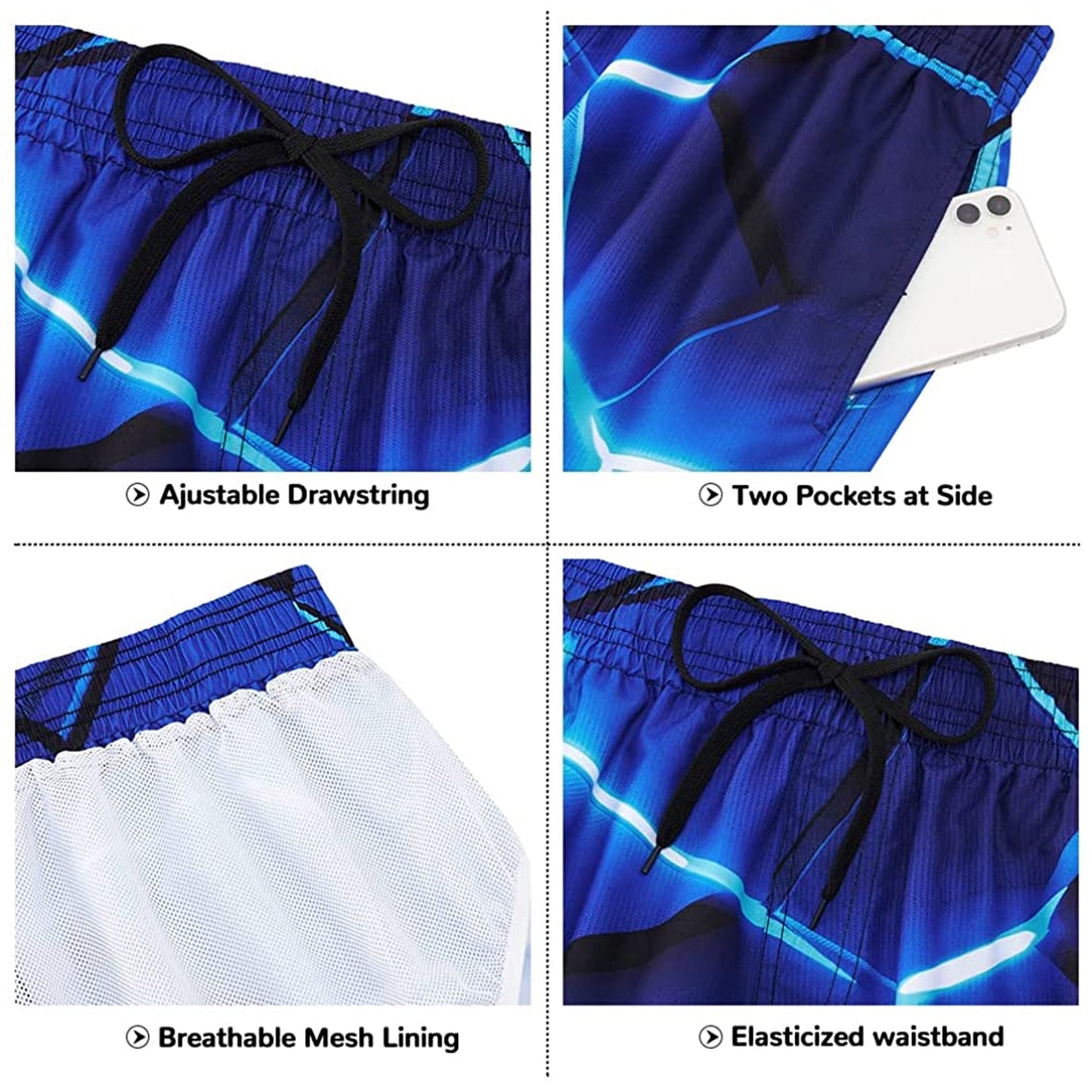 Blue Crack Funny Swim Trunks