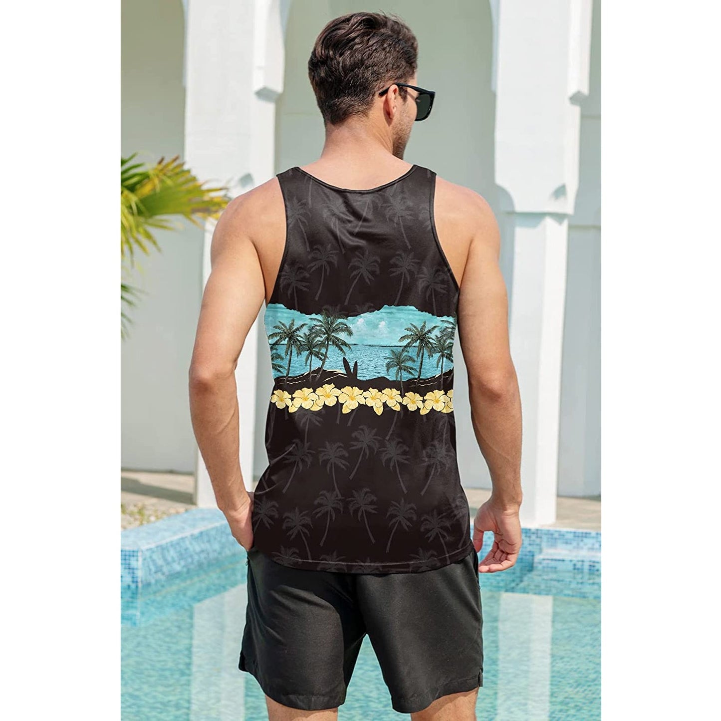 Palm Tree Flowers Funny Tank Top