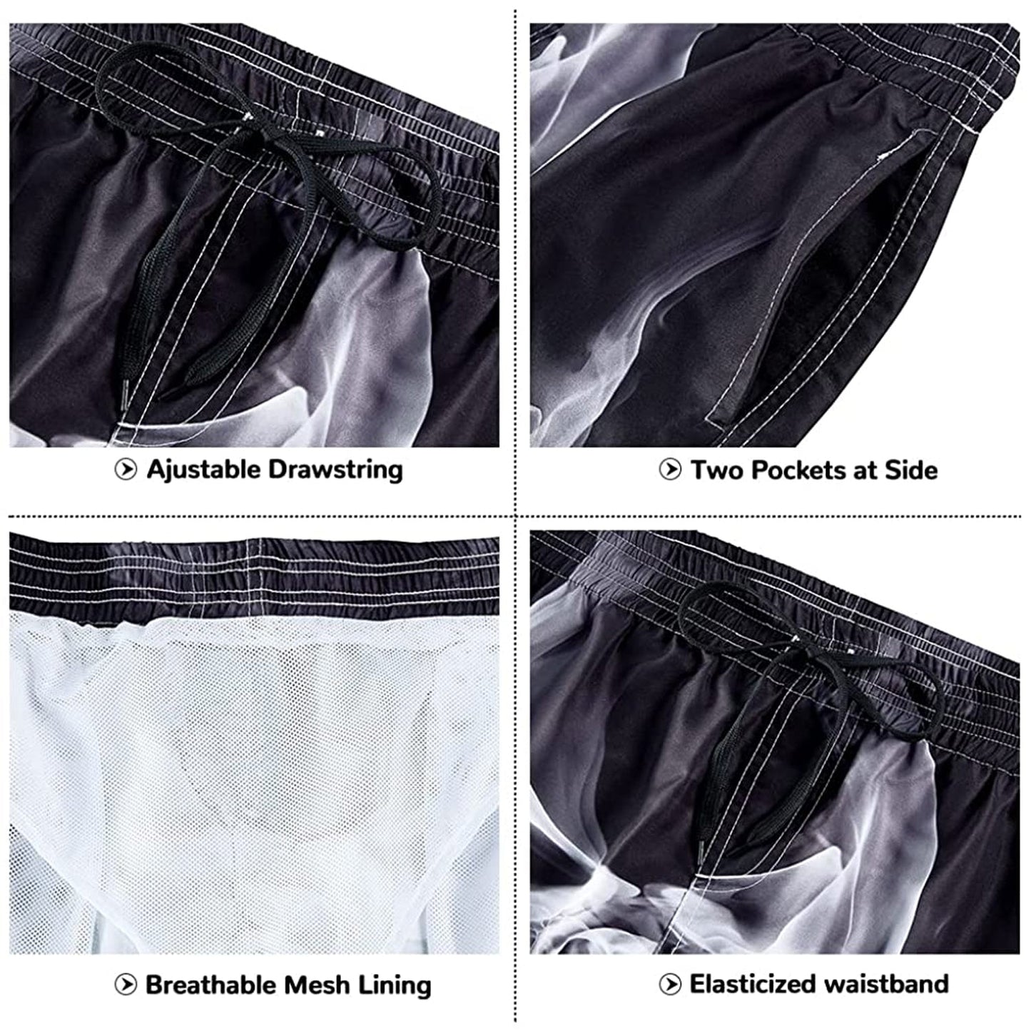 Smoke Skull Funny Swim Trunks