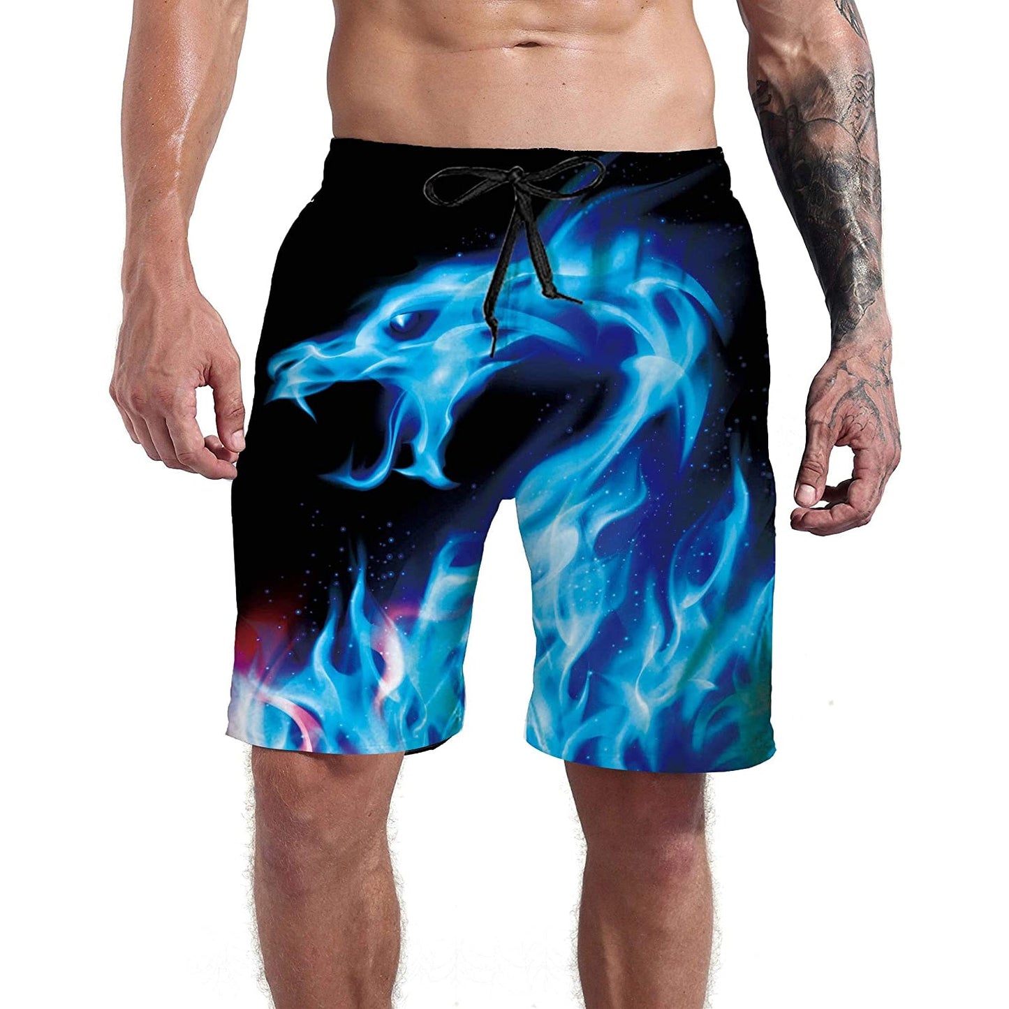 Ice Blue Dragon Funny Swim Trunks