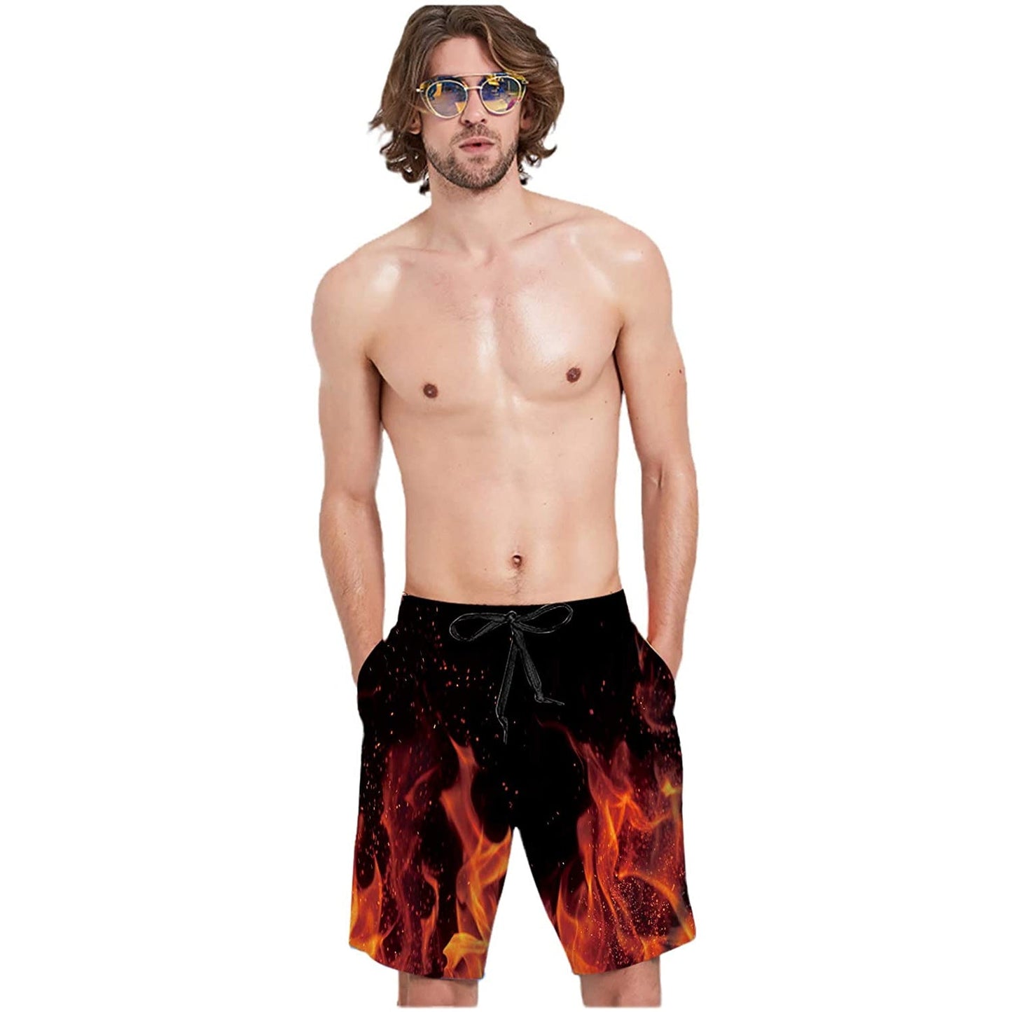 Flame Burning Funny Swim Trunks