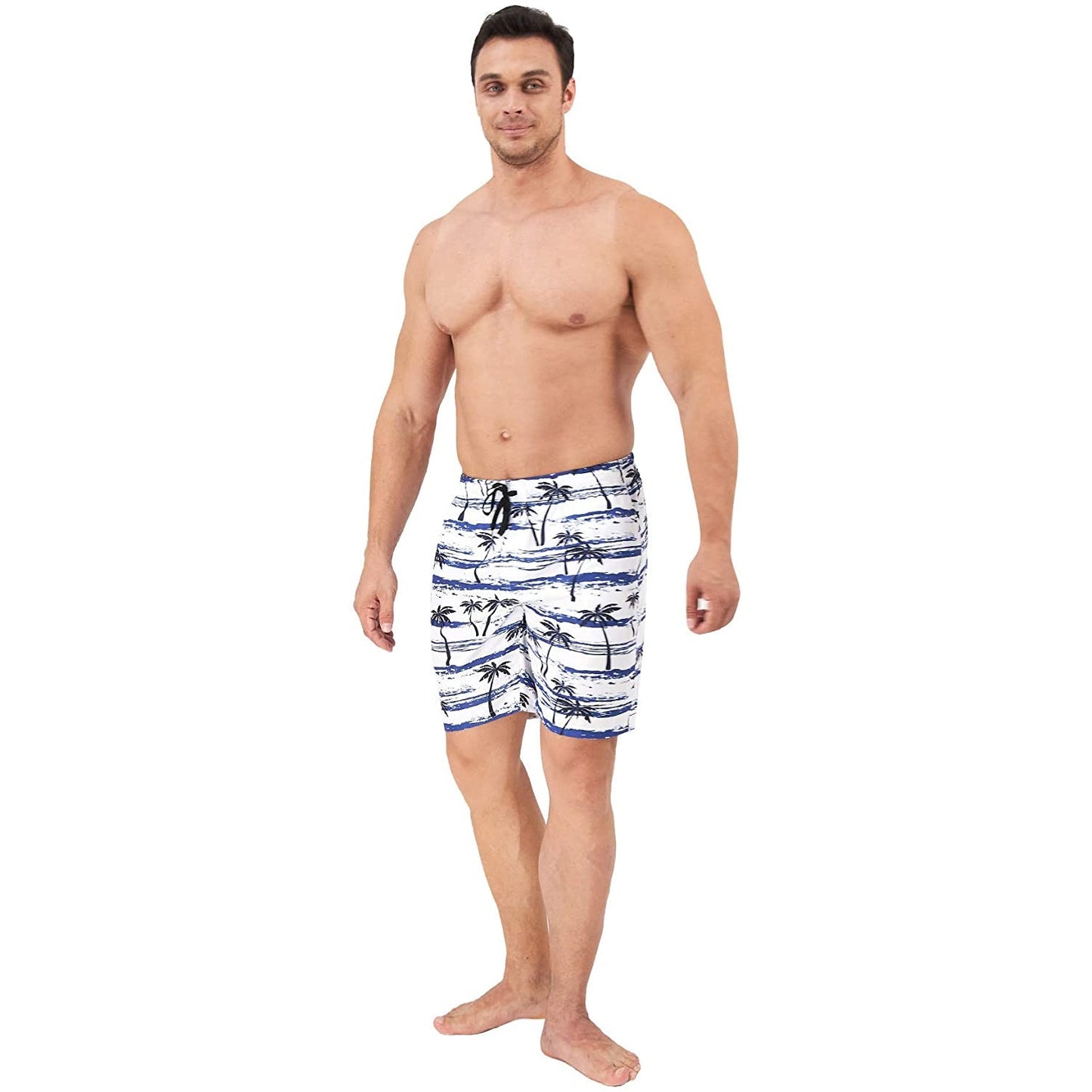 Blue Palm Tree Funny Swim Trunks