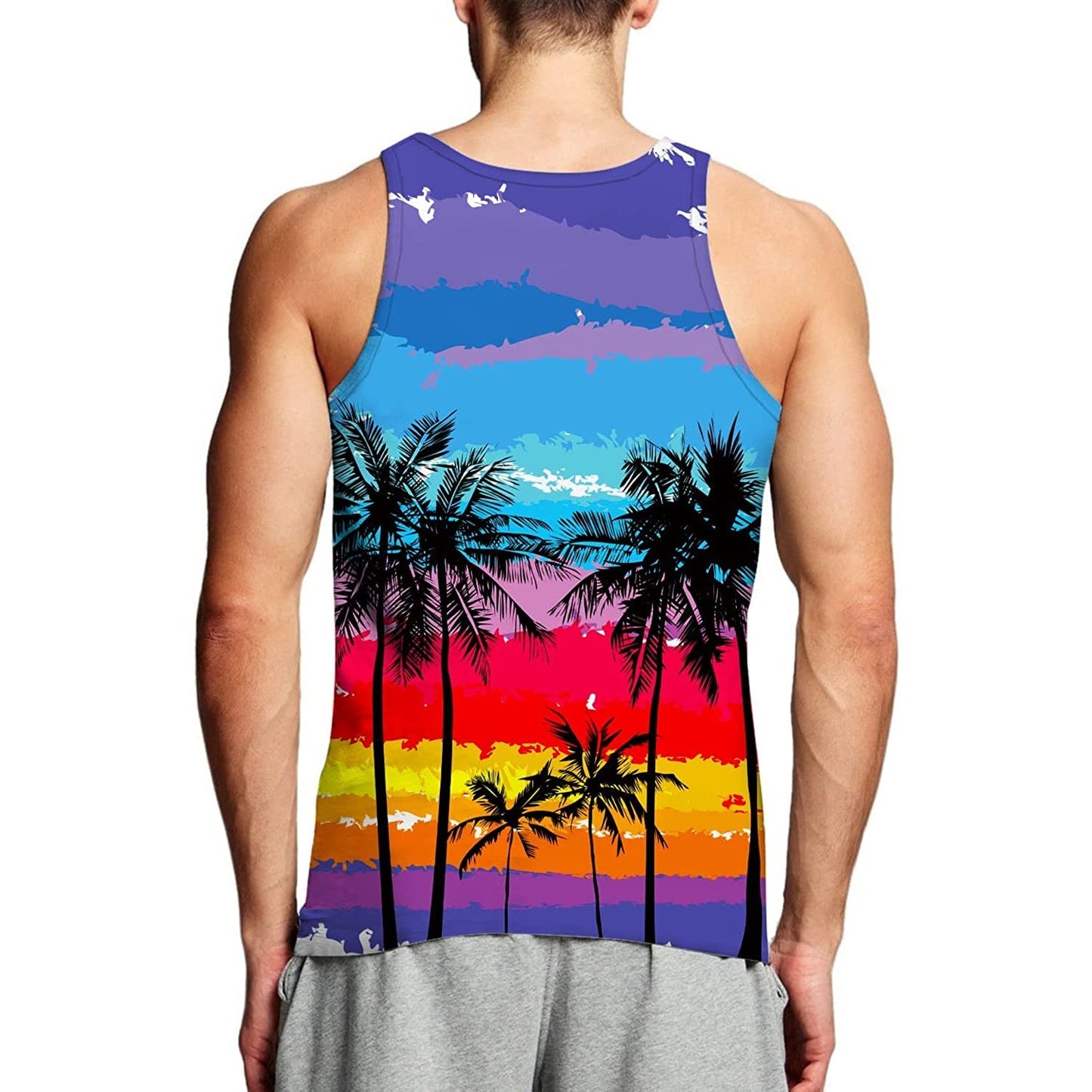 Sunset Coconut Tree Funny Tank Top