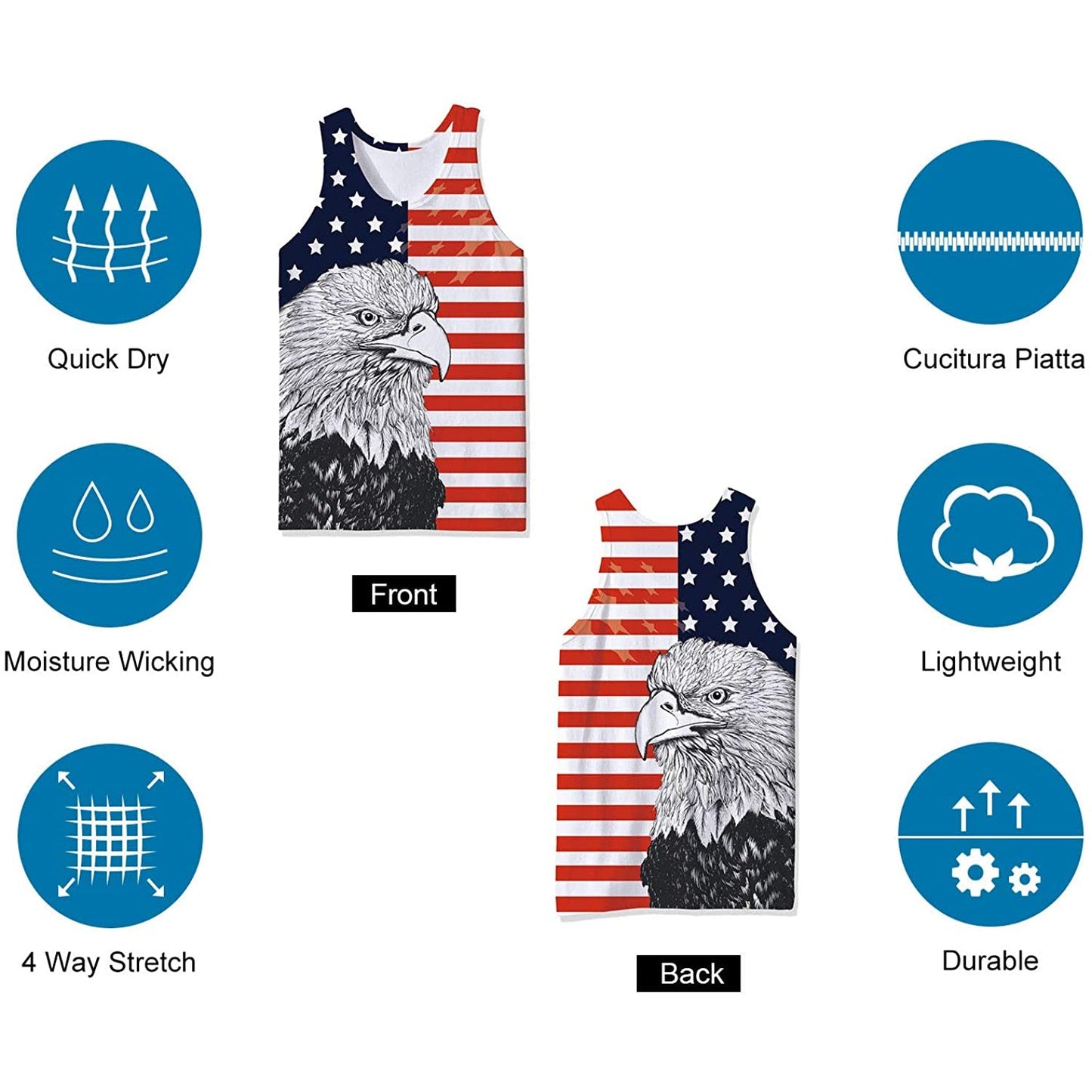 American Flag Eagle Funny Tank Top