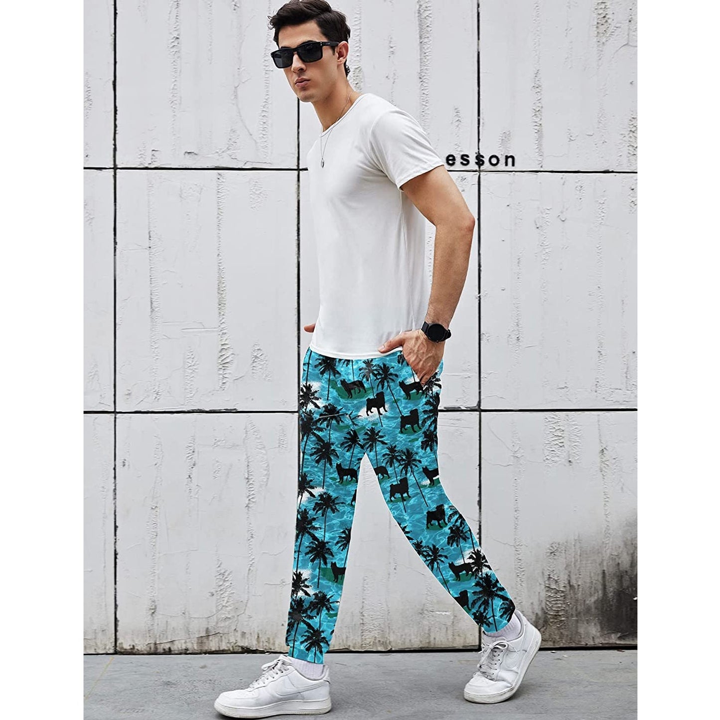Palm Tree Dog Funny Joggers