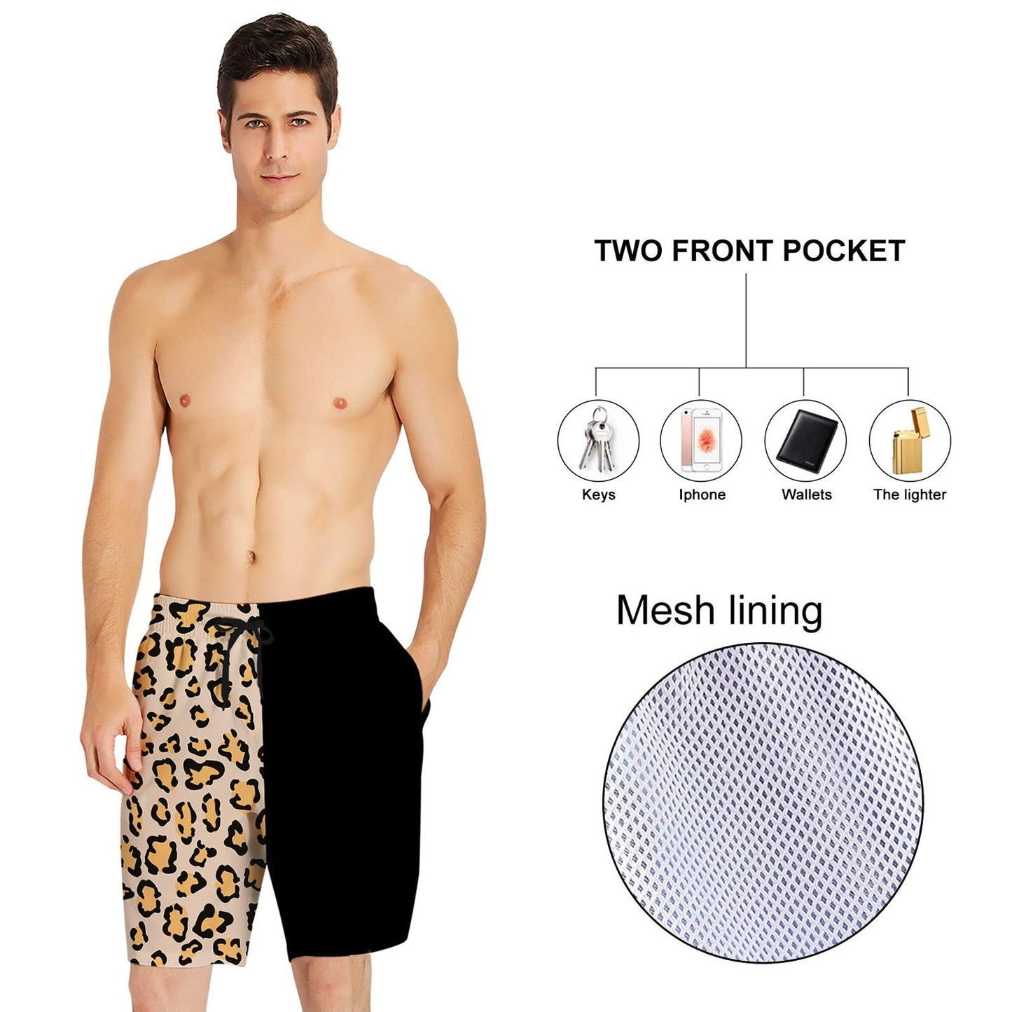 Leopard Funny Swim Trunks
