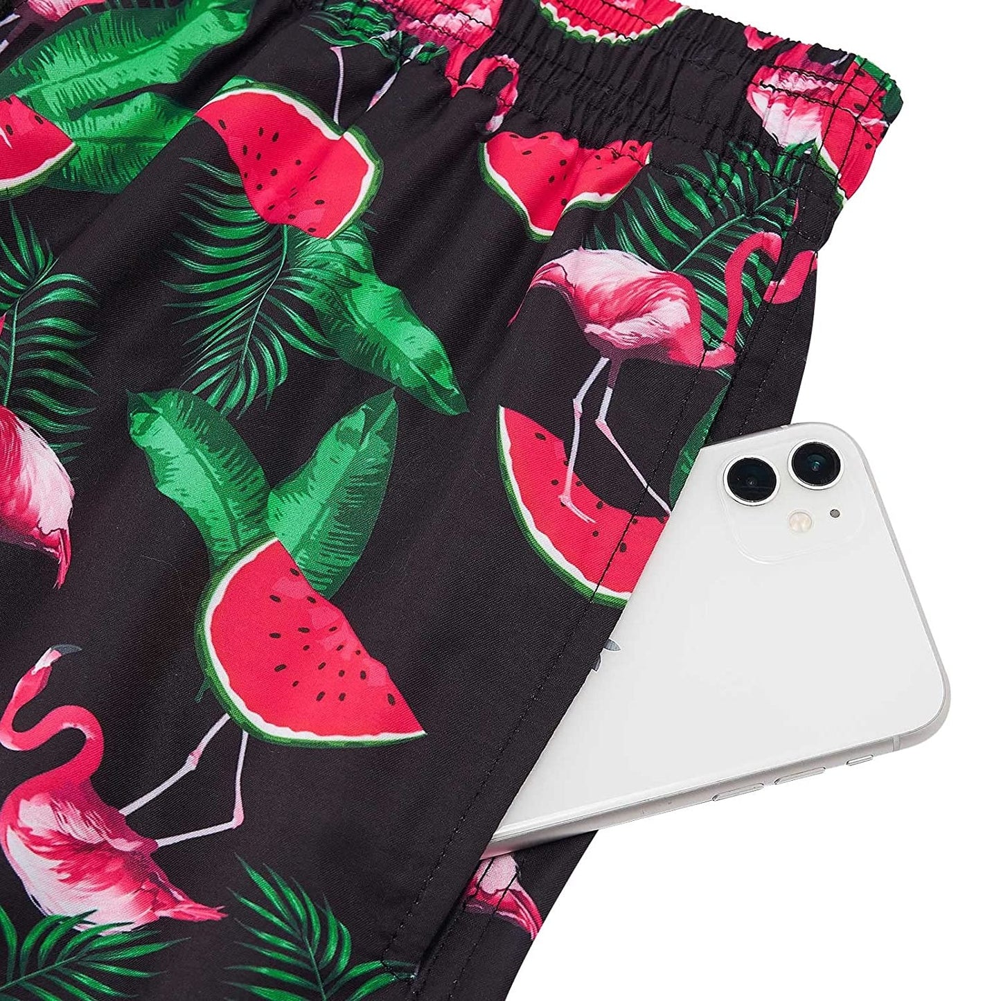 Leaf Flamingo Watermelon Funny Swim Trunks