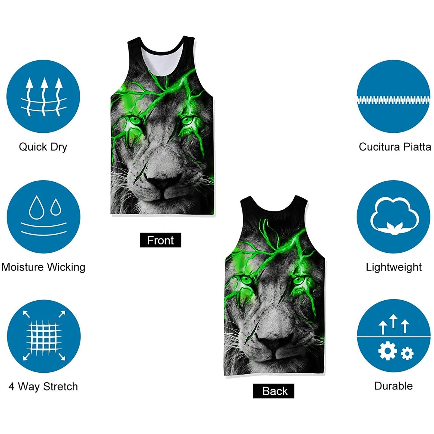 Green Lion Funny Tank Top