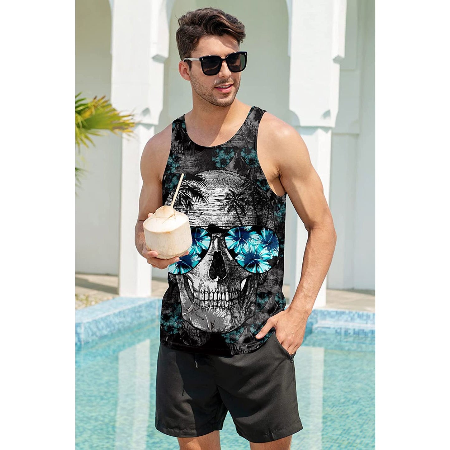 Sunglasses Skull Funny Tank Top