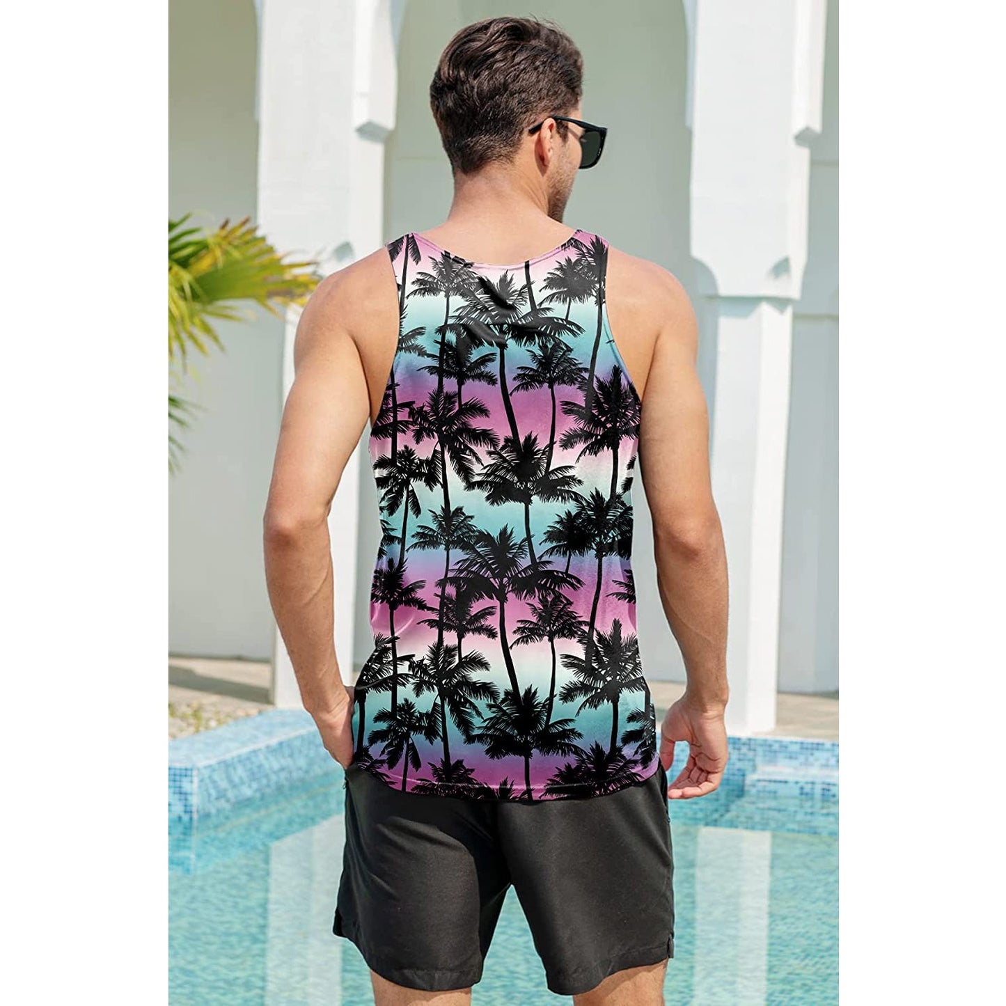 Colorful Palm Tree Funny Tank Top