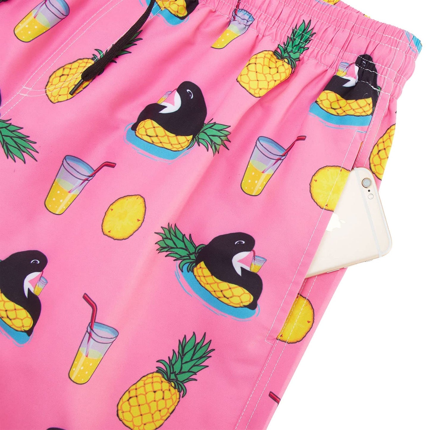 Whale Pineapple Pink Funny Board Shorts