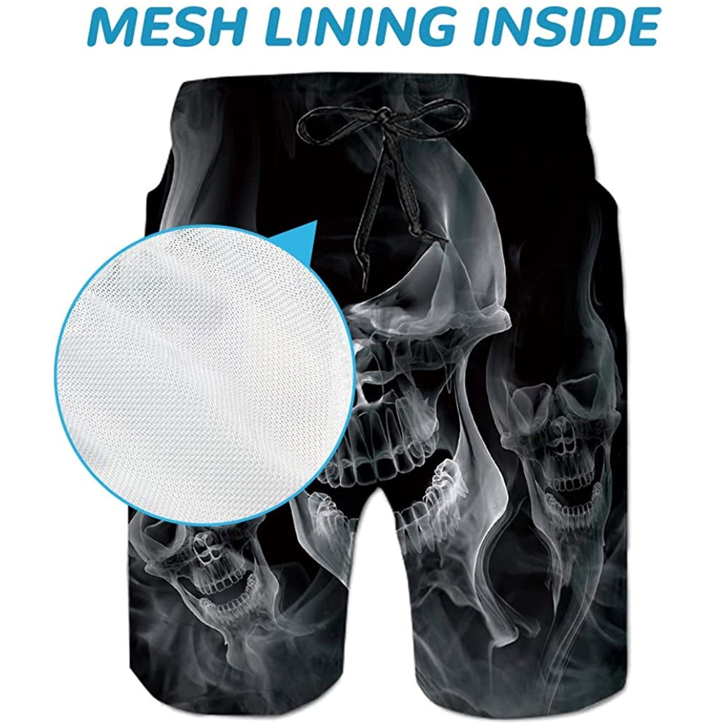 Smoke Skull Funny Swim Trunks