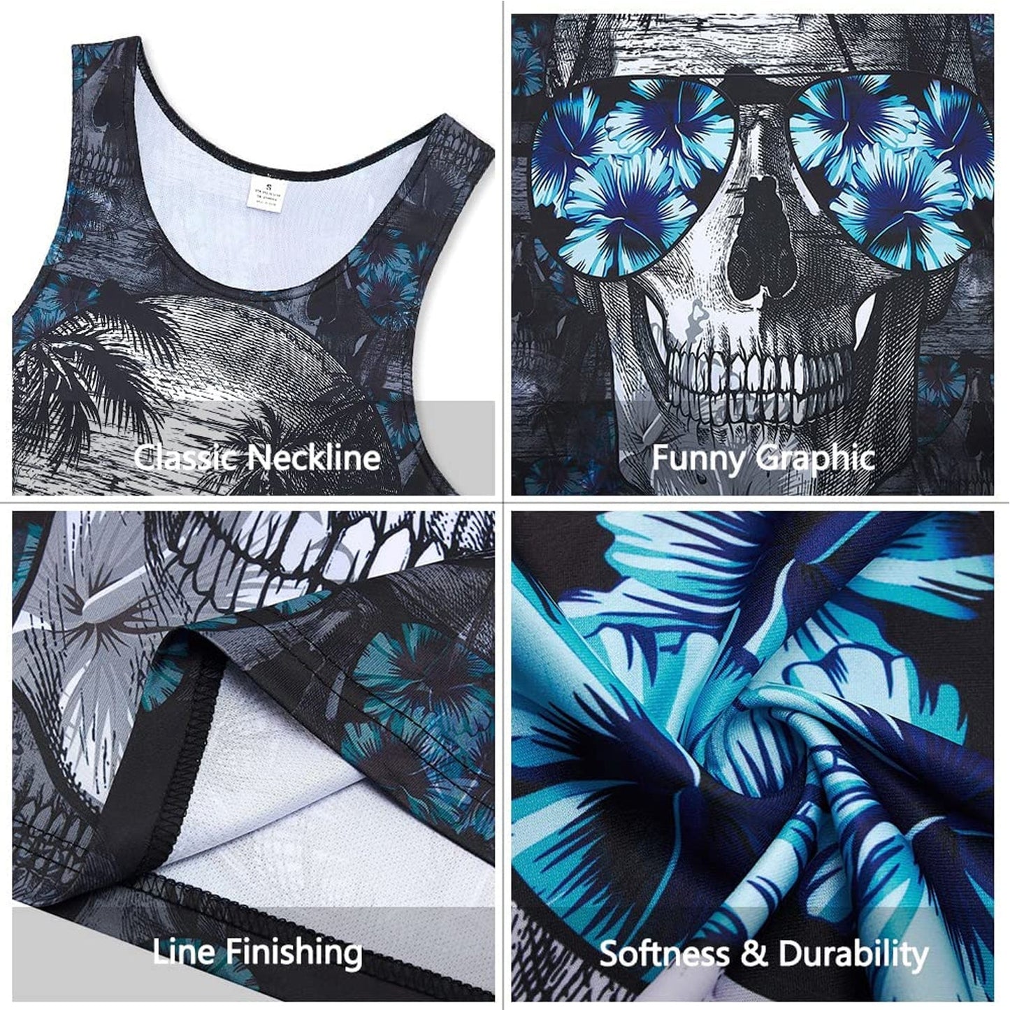 Sunglasses Skull Funny Tank Top