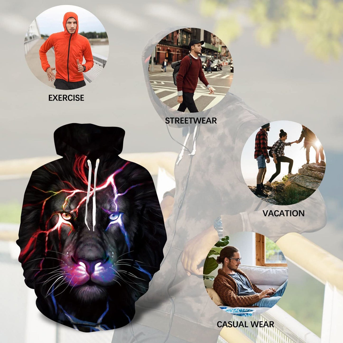 Lighting Lion Funny Hoodie