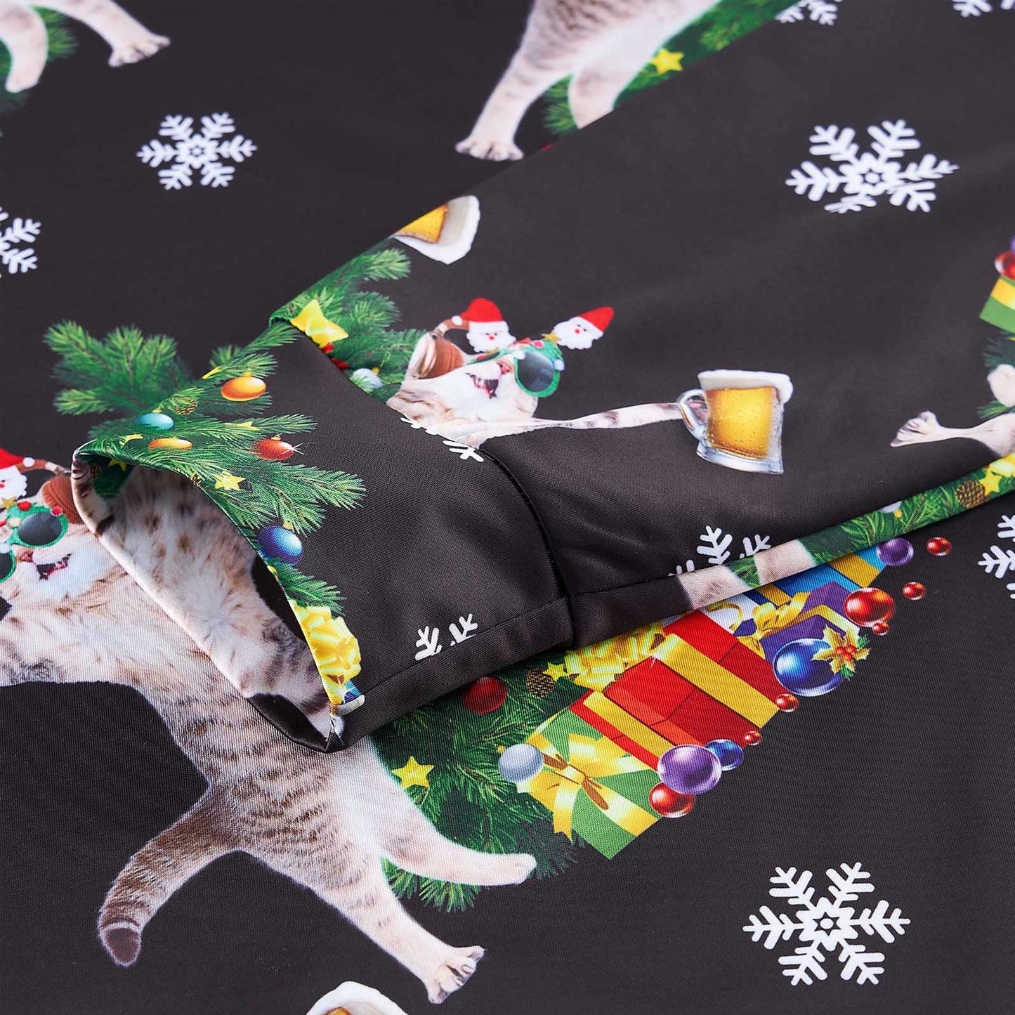 Beer DJ Cats Black Ugly Christmas Sweater