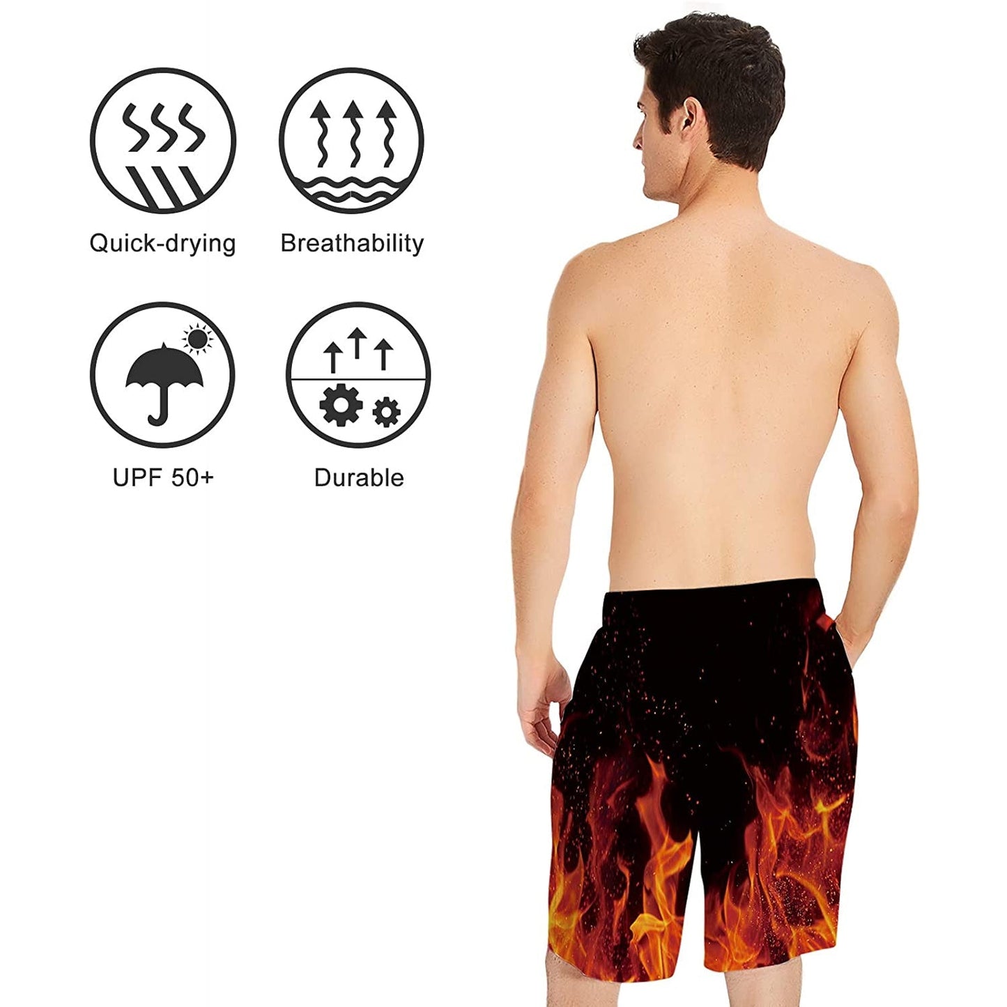 Flame Burning Funny Swim Trunks