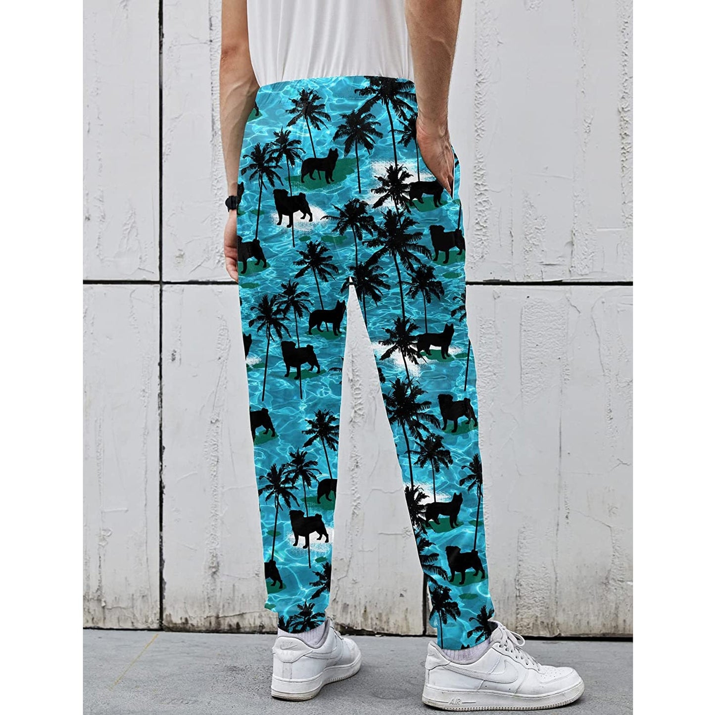Palm Tree Dog Funny Joggers