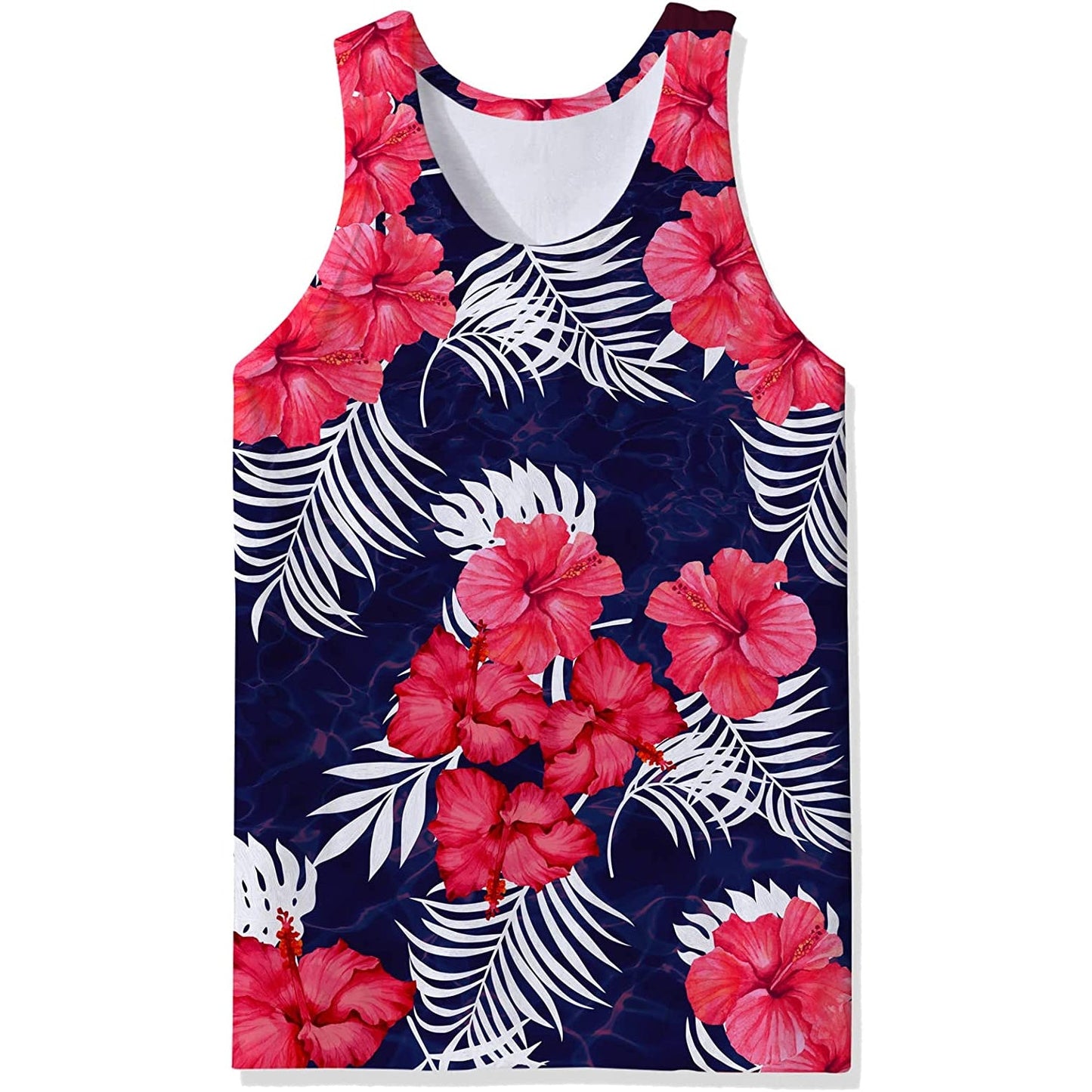 Red Floral Funny Tank Top