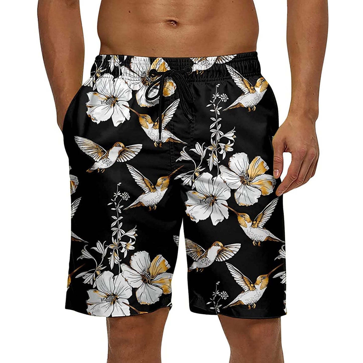 Flower Birds Funny Swim Trunks