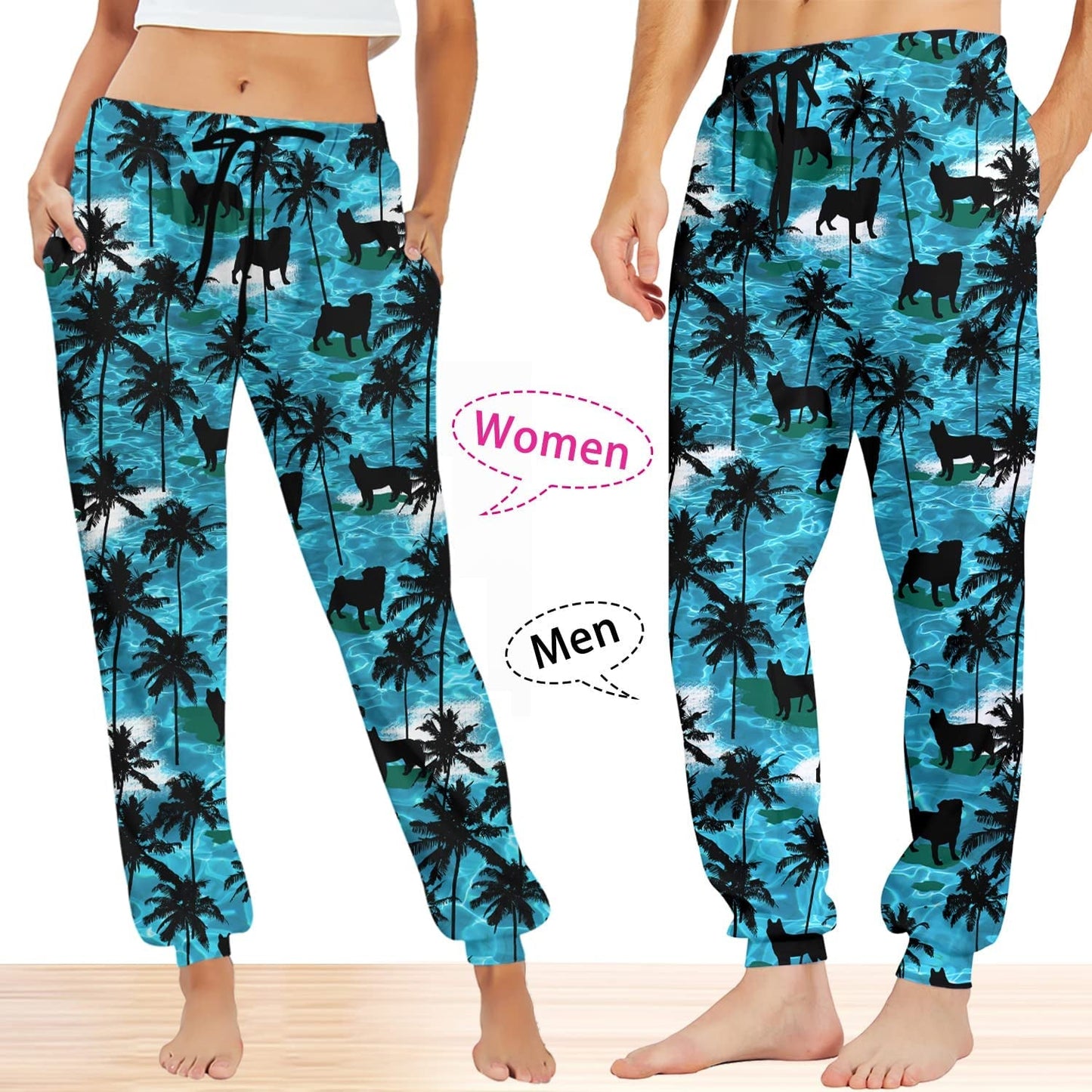Palm Tree Dog Funny Joggers