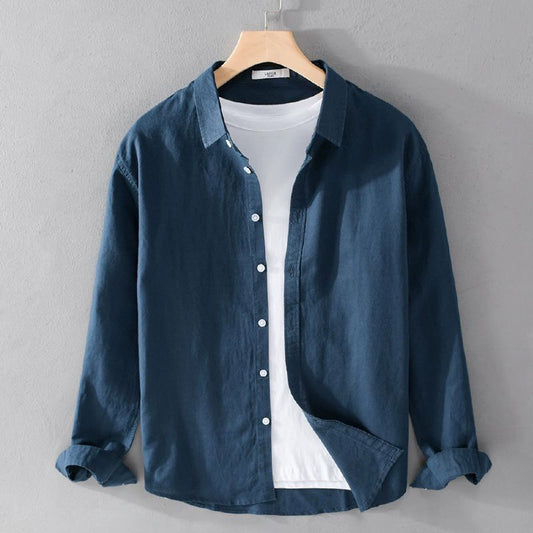 Blue Pure Linen Shirt