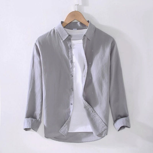 Gray Pure Linen Shirt