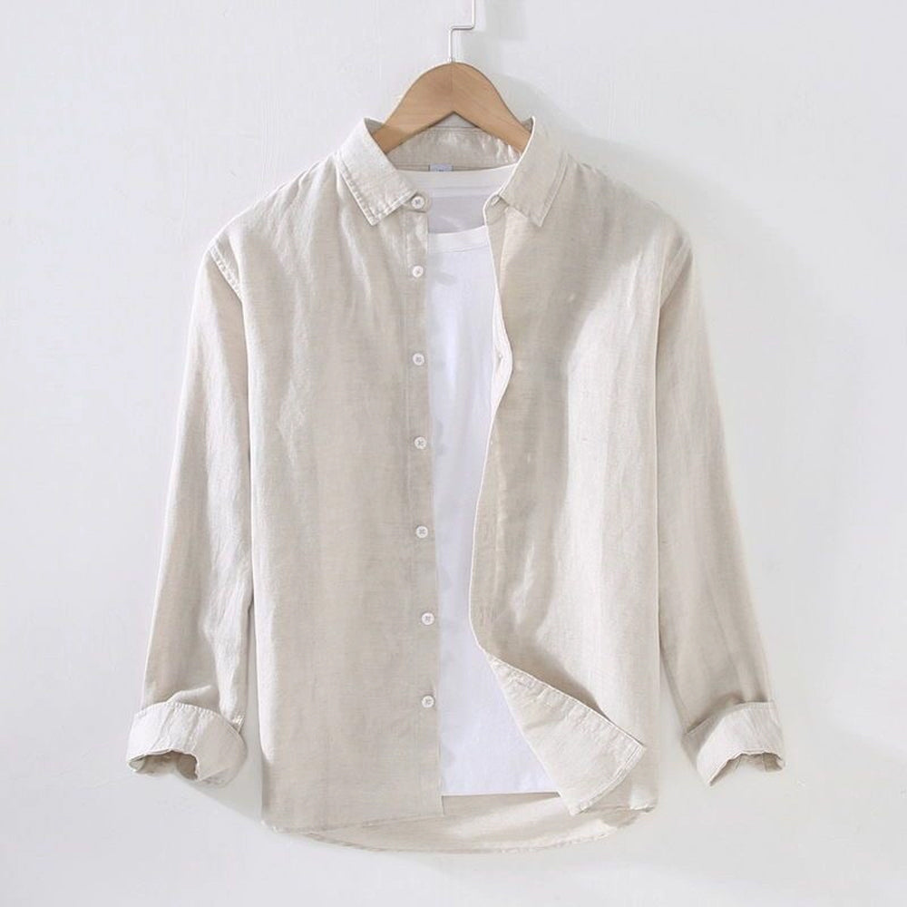 Beige Pure Linen Shirt