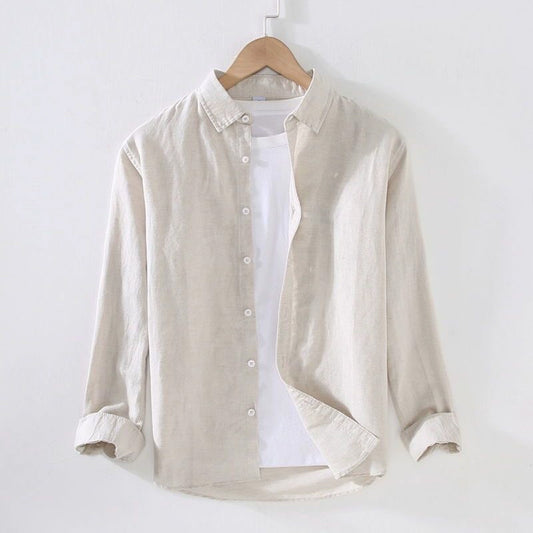 Beige Pure Linen Shirt
