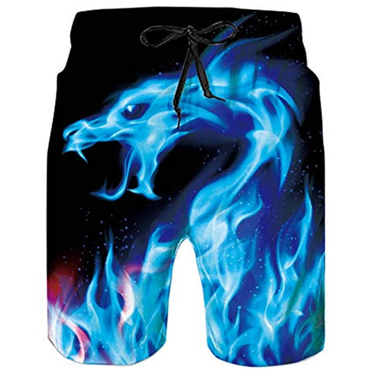 Ice Blue Dragon Funny Swim Trunks