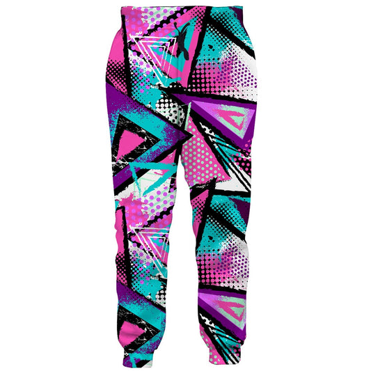 80s Colorful Geometric Vintage Funny Sweatpants