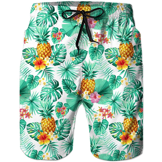Leaf Pineapple Funny Swim Trunks