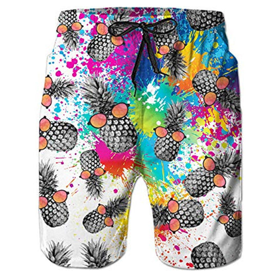 Sunglasses Pineapple Painting Funny Swim Trunks
