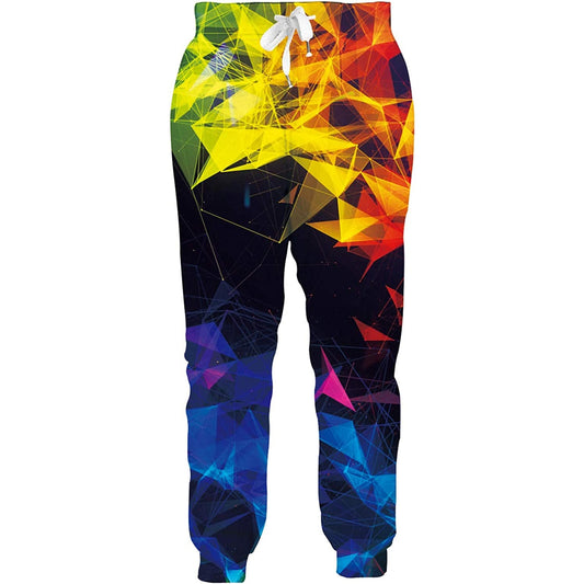 Yellow Geometric Funny Joggers