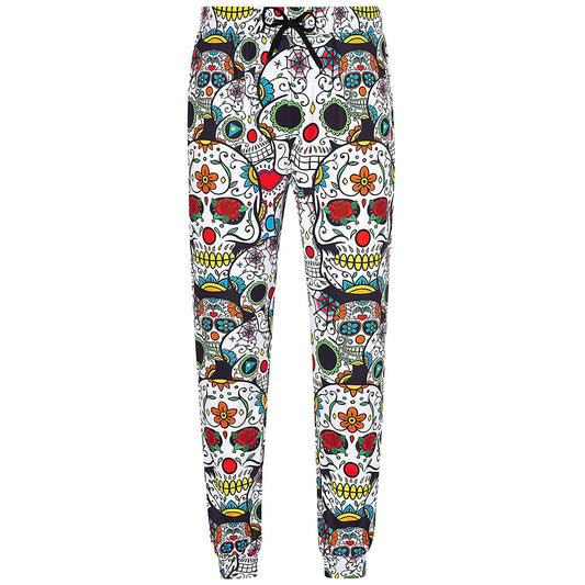 Rose Skull Funny Joggers
