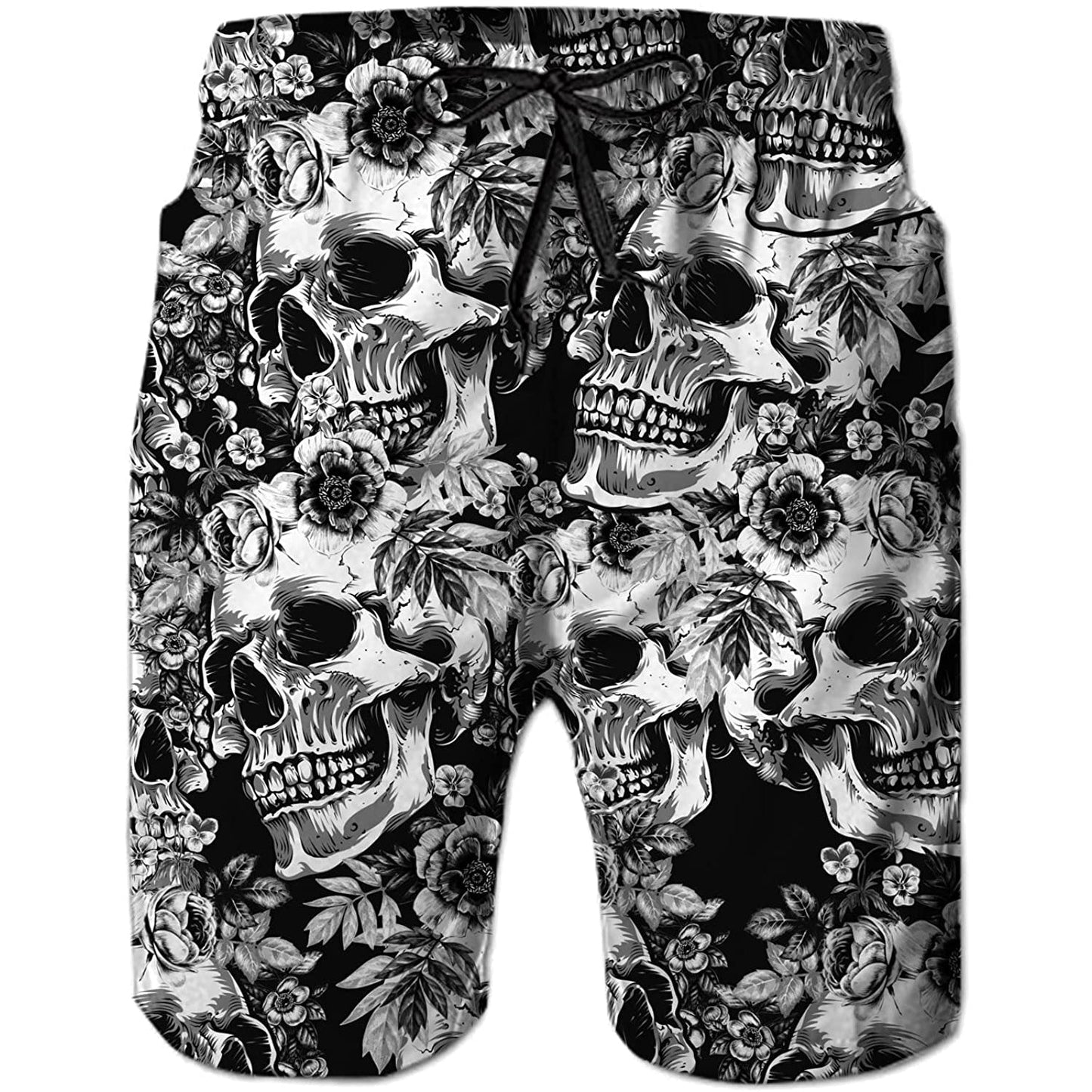 Flowers Skull Funny Swim Trunks
