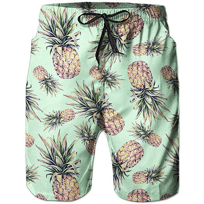 Green Pineapple Funny Swim Trunks