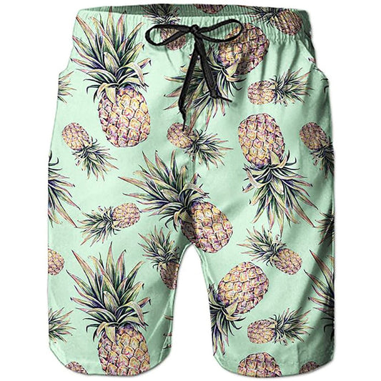Green Pineapple Funny Swim Trunks