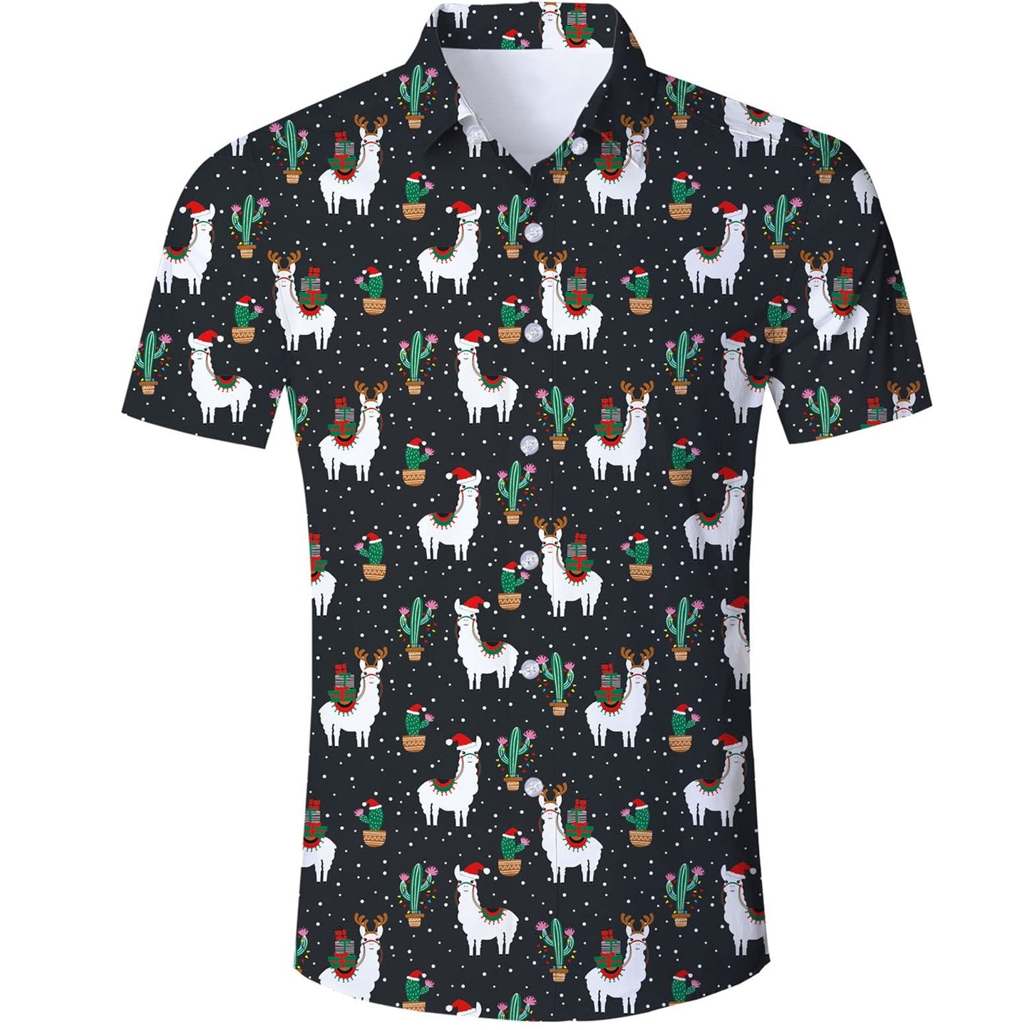 Alpaca Cactus Christmas Funny Hawaiian Shirt