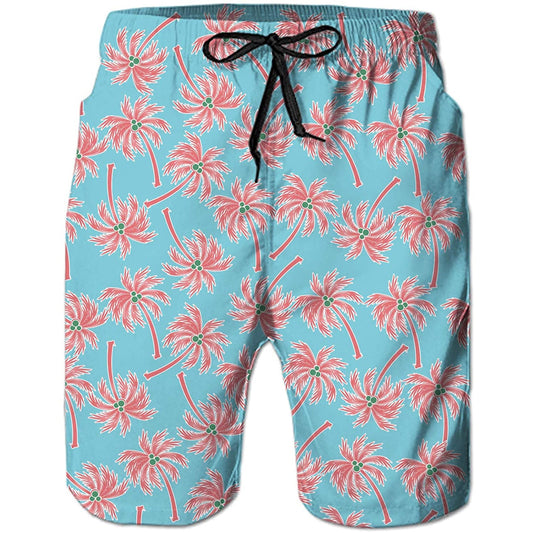 Pink Palm Tree Funny Swim Trunks