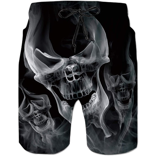 Smoke Skull Funny Swim Trunks